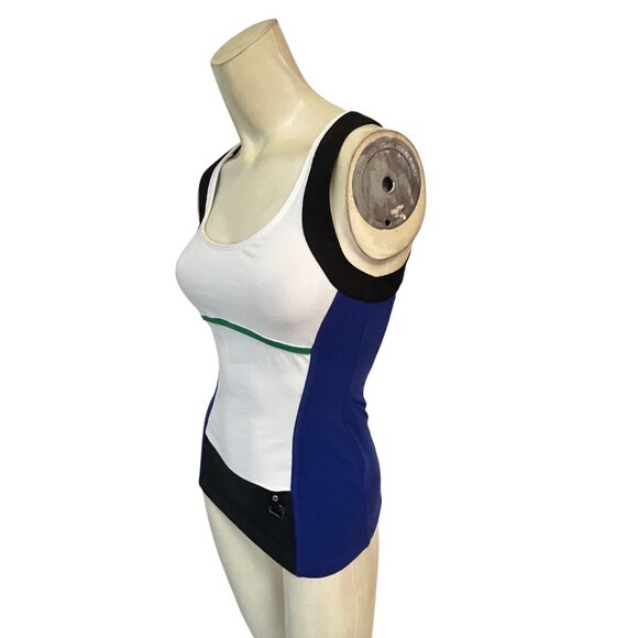 Karen Millen Colorblock Tank Top With Green Zipper Detail size 2 - Picture 2 of 4
